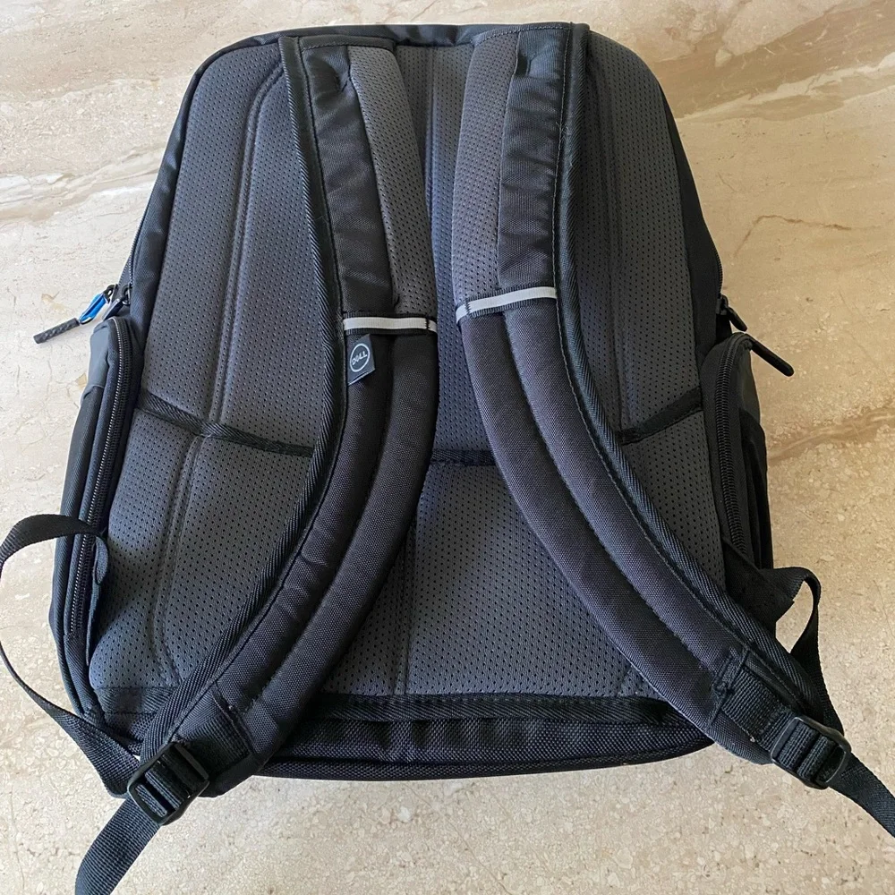 Dell Black Backpack with Blue Accents - Padded Laptop Pack